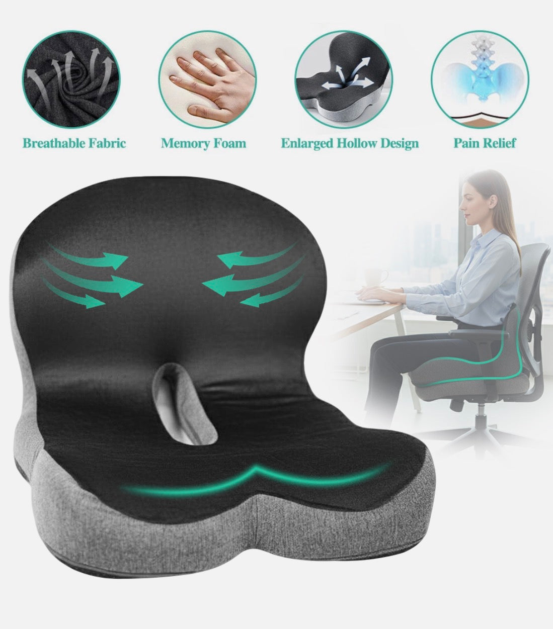 Ergonomic LumbarFlex Pro cushion back pain relief Australia